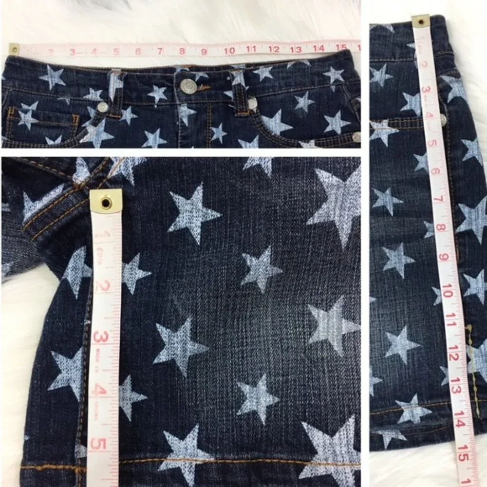 Nine West Vintage America Star Blue Denim Shorts